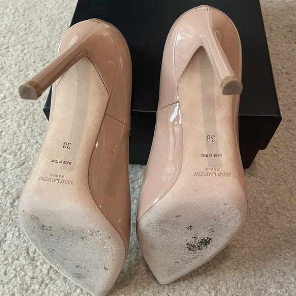 Saint Laurent Anja 105 Pumps Beige High Heels - Picture 7 of 9